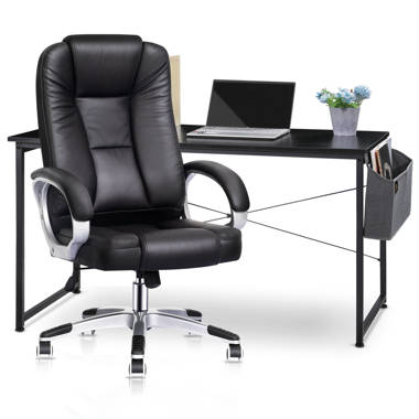 MoNiBloom Modern Computer Desk with Rolling Office Gaming Chair